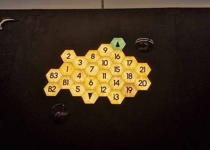 A board game with numbers on it