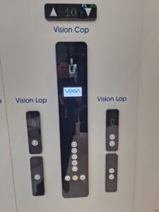 A close up of the vision cop display